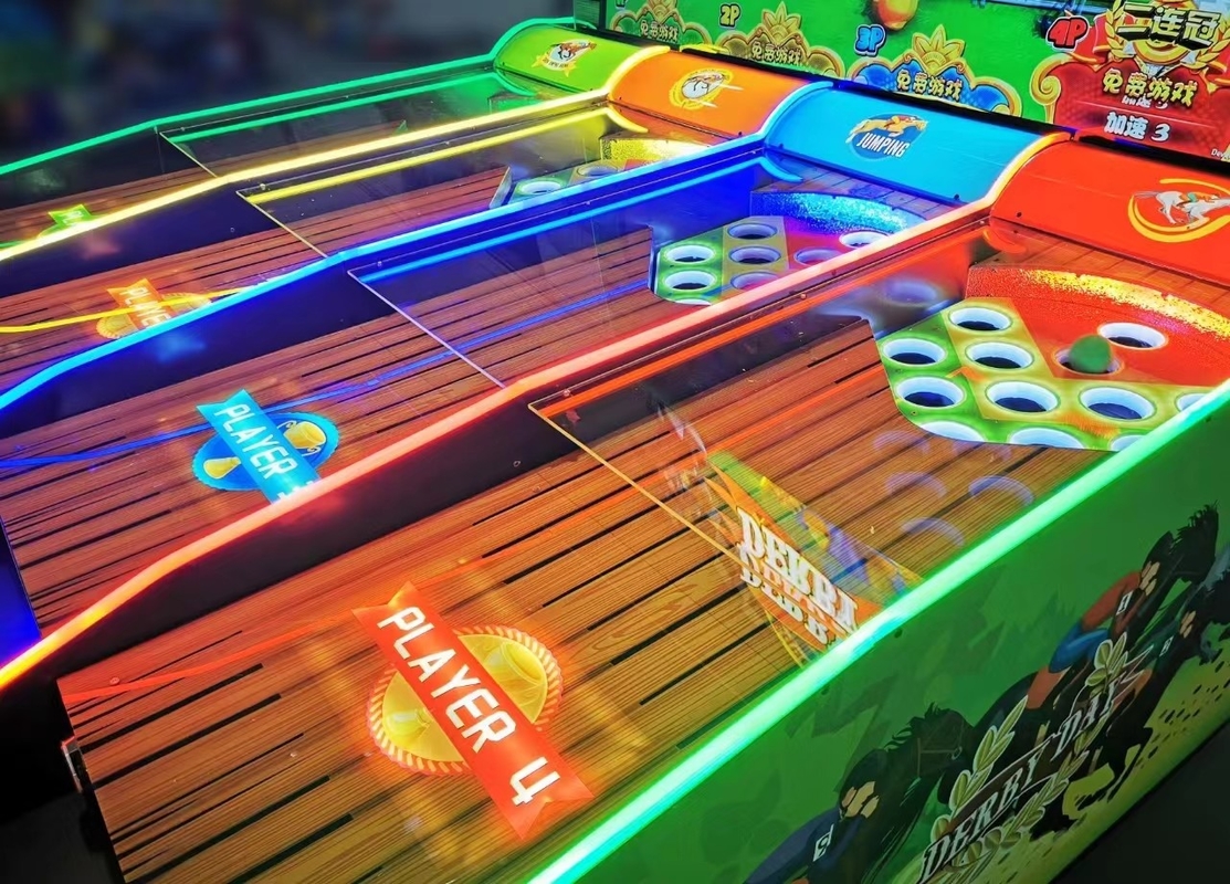 Playfun-Münze Betrieben Derby-Tag Pferderennen Karneval Spiel 4 Spieler Pinball Schießen Arcade Spiel