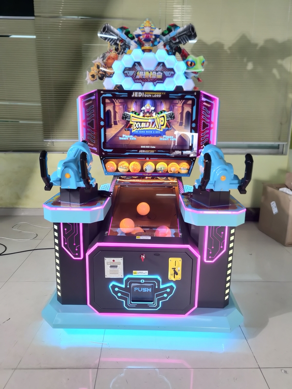 Kids Pusher Arcade Coin Operated Gun Shoot Game Machine For Indoor Amusement