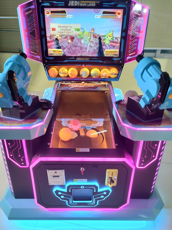 Kids Pusher Arcade Coin Operated Gun Shoot Game Machine For Indoor Amusement