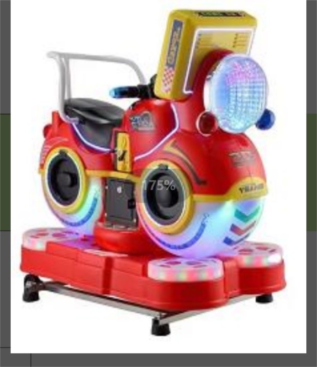 Playfun 3D Interaktion Kind Reitet Moto Rocking Musik Münze Spiele Maschinen Super Tack Happy Little Motorrad