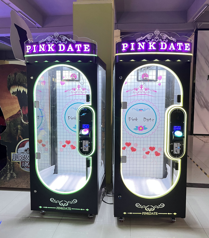 Playfun coin operated pink date cut 2 win  automatic cut the rope  prize big stuffed  toys  scissors game machine