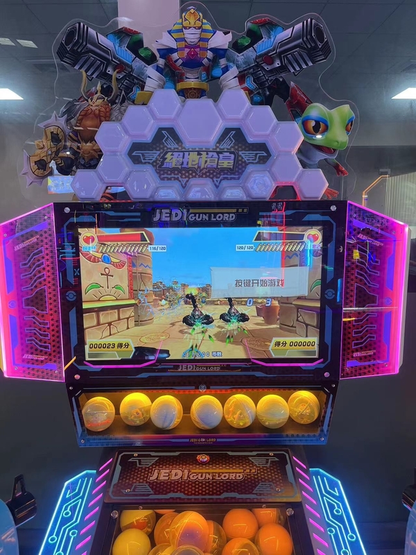 Kids Pusher Arcade Coin Operated Gun Shoot Game Machine For Indoor Amusement