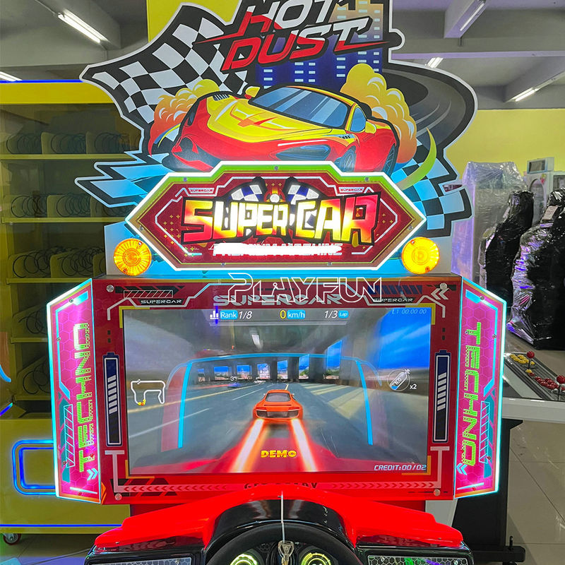 Playfun Super Car  Indoor Coin Operated Kids Car Race Game Racing Sport Arcade Car Video Game Machine for Selling
