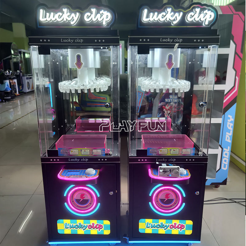 Brazil Popular Arcade Clip Mini Game Machine Lucky Clip Prize Machine 24 Clips Coin Operated Machine