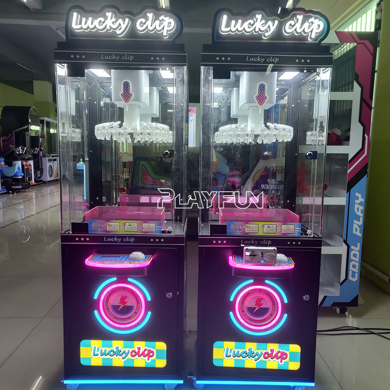 Brazil Popular Arcade Clip Mini Game Machine Lucky Clip Prize Machine 24 Clips Coin Operated Machine