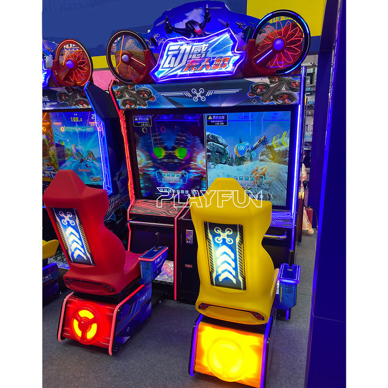 Playfun 2 Players Video Arcade Racing Games Crazy Drone 55 Inch Screen Simulator Cars Driving Game Machine