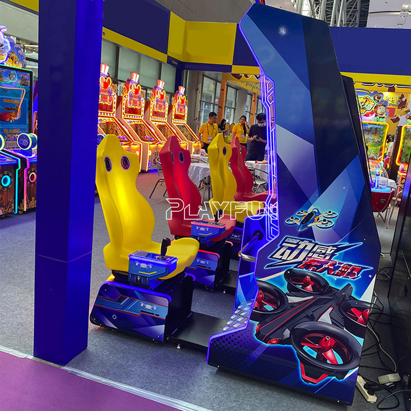 Playfun 2 Players Video Arcade Racing Games Crazy Drone 55 Inch Screen Simulator Cars Driving Game Machine