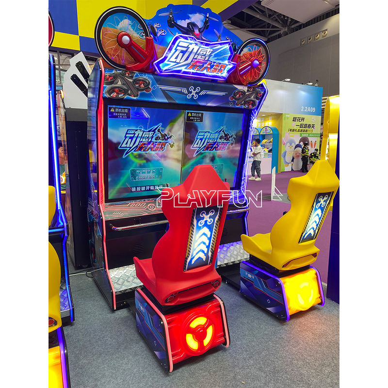 Playfun 2 Players Video Arcade Racing Games Crazy Drone 55 Inch Screen Simulator Cars Driving Game Machine