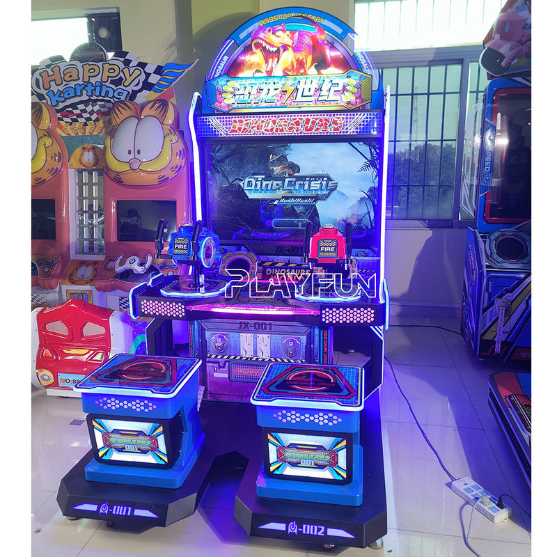 Playfun Dinosaur Age Kids Indoor Coin Operated Target Arcade Shooting Gun Game Machine for Kids Game Center Coin Operated