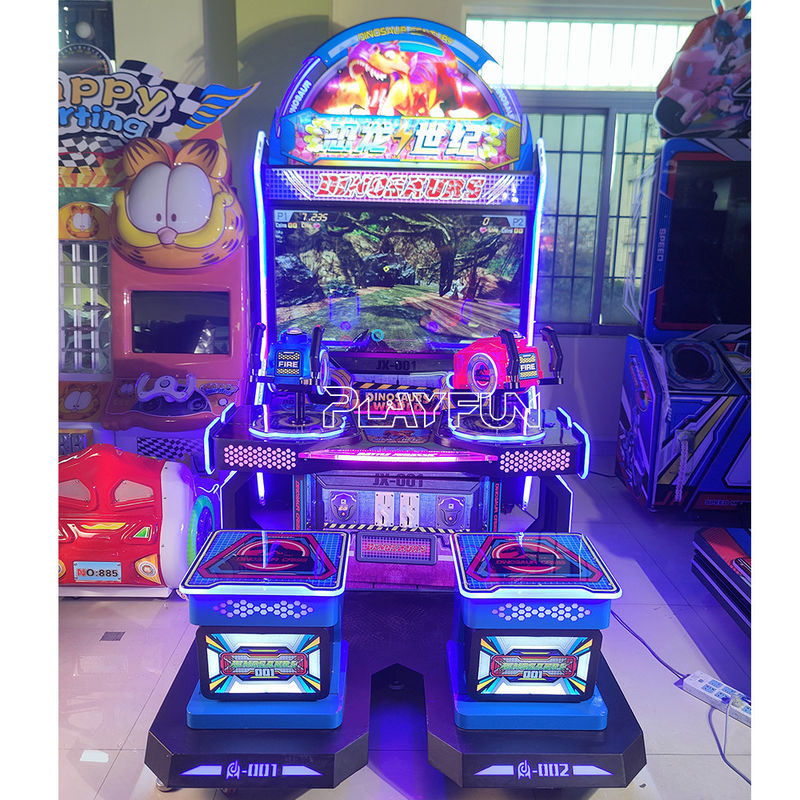 Playfun Dinosaur Age Kids Indoor Coin Operated Target Arcade Shooting Gun Game Machine for Kids Game Center Coin Operated