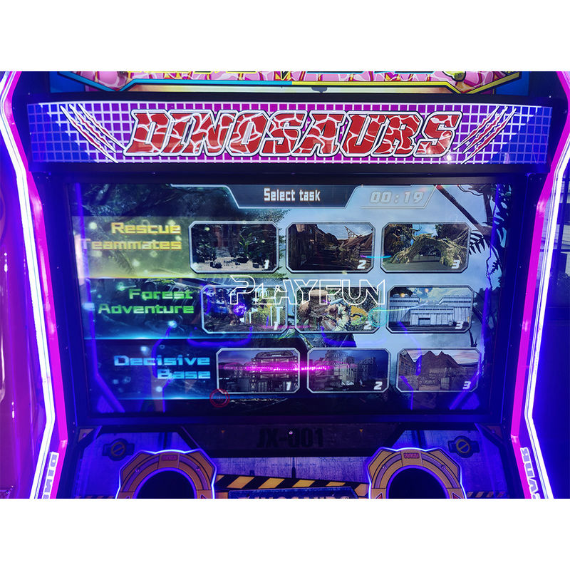 Playfun Dinosaur Age Kids Indoor Coin Operated Target Arcade Shooting Gun Game Machine for Kids Game Center Coin Operated