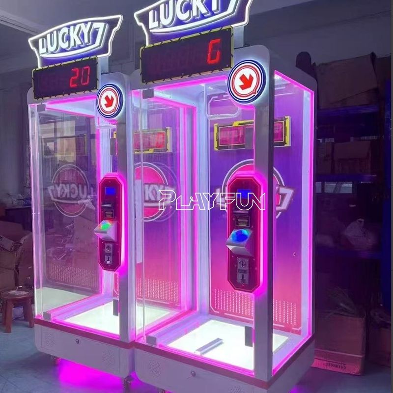 Arcade Coin Operated Game Machine Shopping Mall Lucky 7 Cut Prize  Big Dolls Prize Scissors Cutting Game Machine
