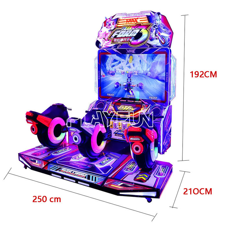 Münzbetriebene 3-Spieler-Motorrad-Kinder-Videospielmaschine Rennsimulator Motion Moto Arcade-Maschine