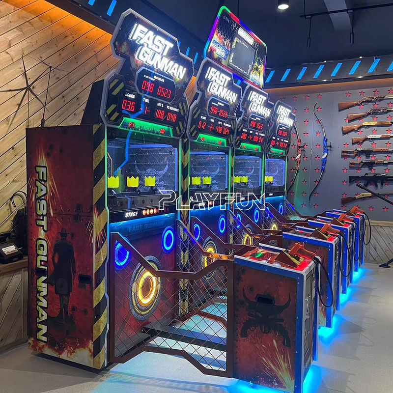 Hot Sale Playfun Fast Gunman Shooting Arcade Game Indoor Amusement Coin Operated Shoot Gun Shooting Games Machine for Kids