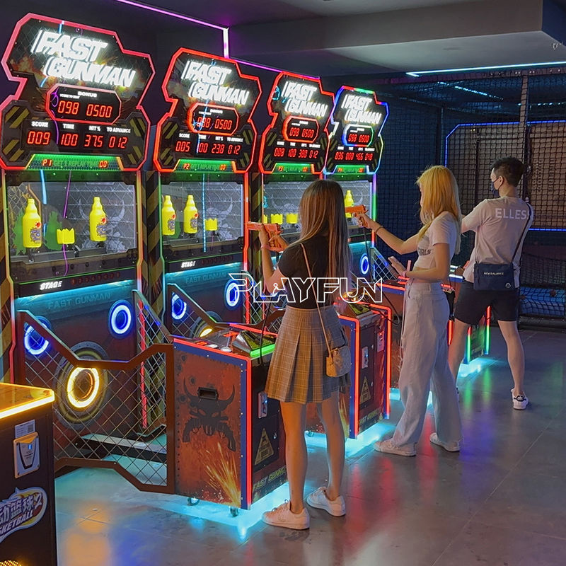 Hot Sale Playfun Fast Gunman Shooting Arcade Game Indoor Amusement Coin Operated Shoot Gun Shooting Games Machine for Kids