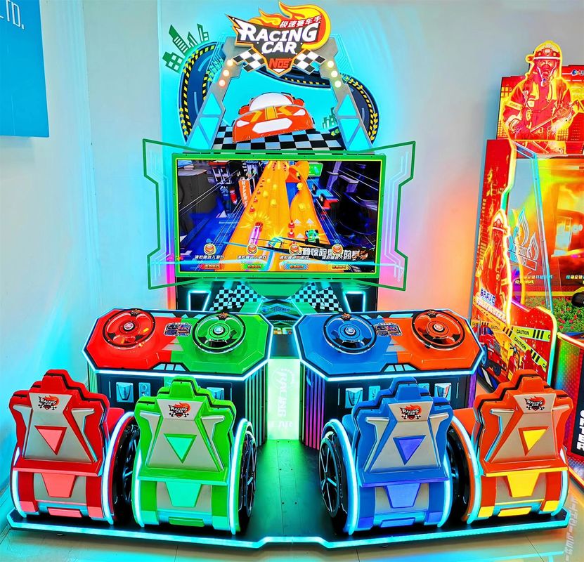 PlayFun Coin Operated Ticket Redemption Amusement Park Simulator Machine Racing Car Video Arcade Games Machine for Kids