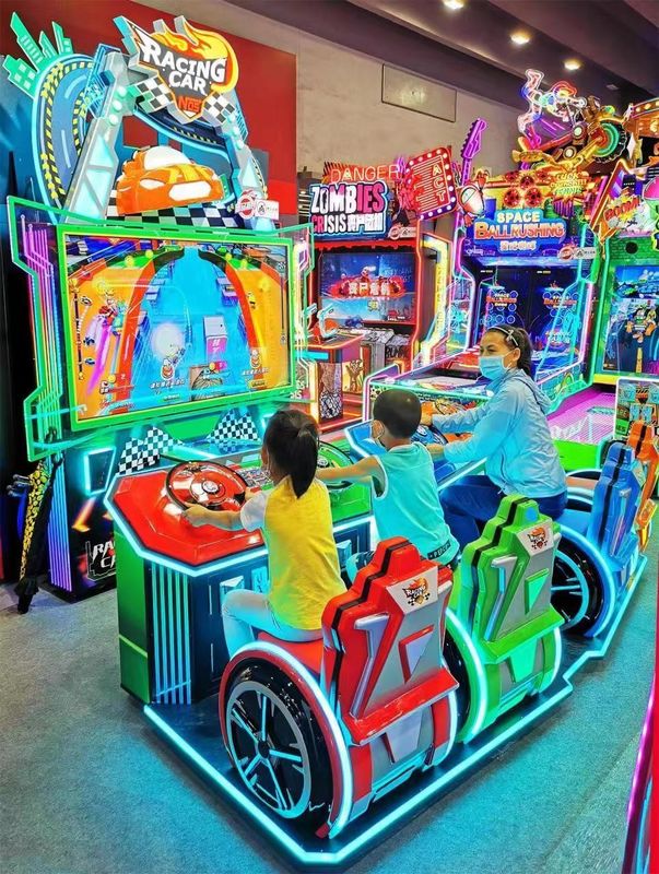 PlayFun Coin Operated Ticket Redemption Amusement Park Simulator Machine Racing Car Video Arcade Games Machine for Kids