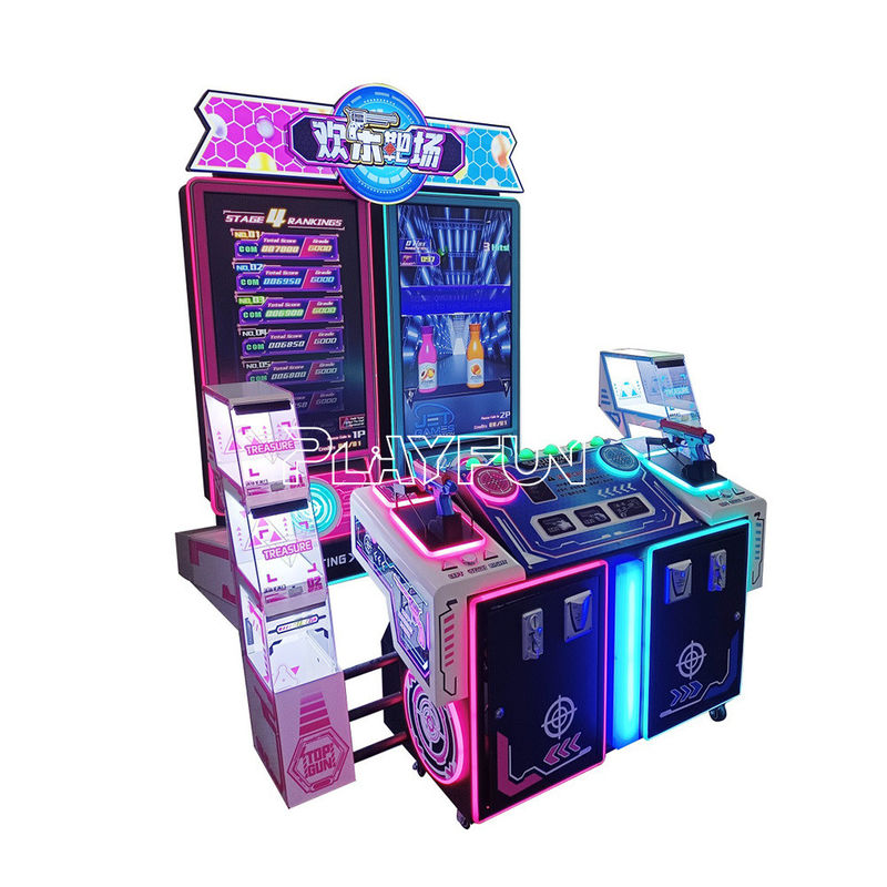 Playfun Coin Operated Indoor Entertainment Center 2 Player Gun Quick Shooting Top GunSimulator Arcade Game Machine With Gift Box
