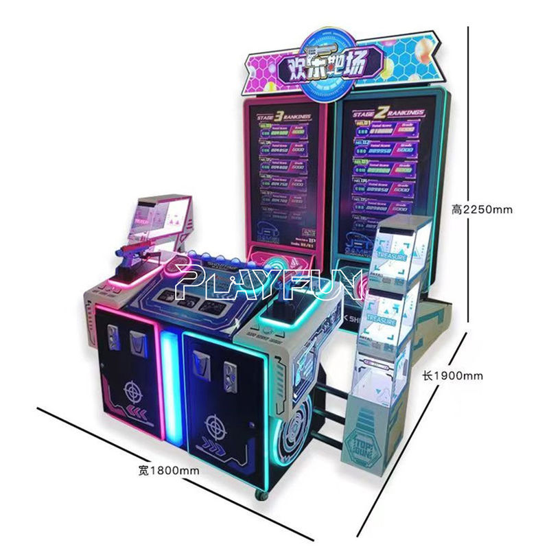 Playfun Coin Operated Indoor Entertainment Center 2 Player Gun Quick Shooting Top GunSimulator Arcade Game Machine With Gift Box