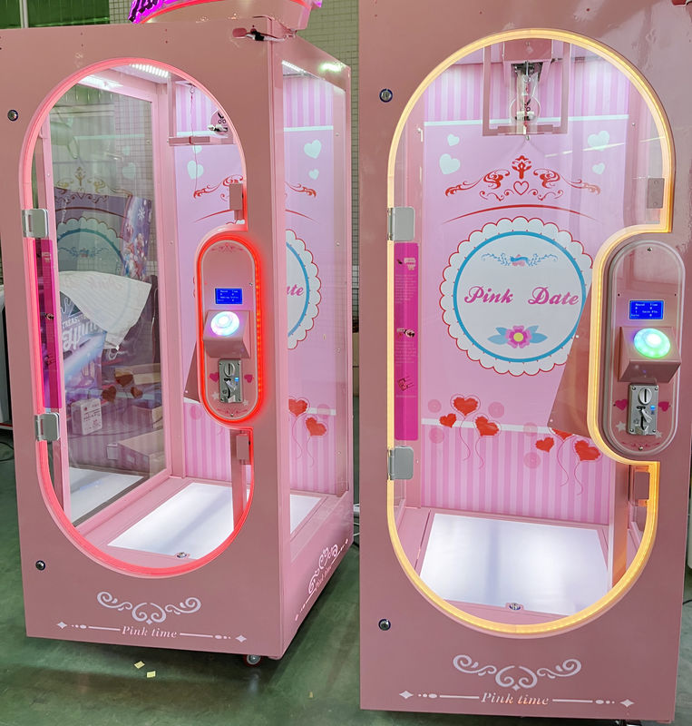 Playfun pink Date Cut 2 Win  Scissors Game Machine Front Glass Door