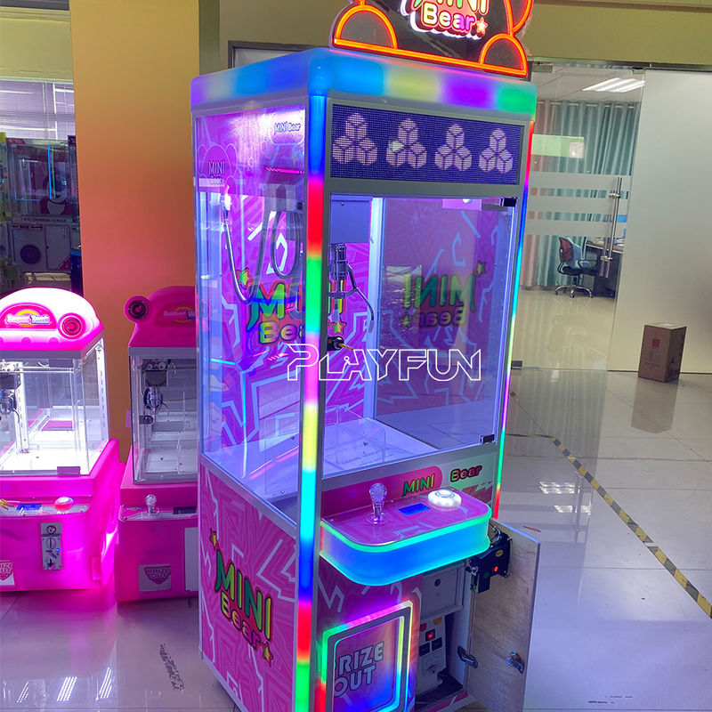 Factory Customized Coin Operated Plush Toys Claw Machine Mini Bear Pink Crane Catch Machine for Shopping Mall