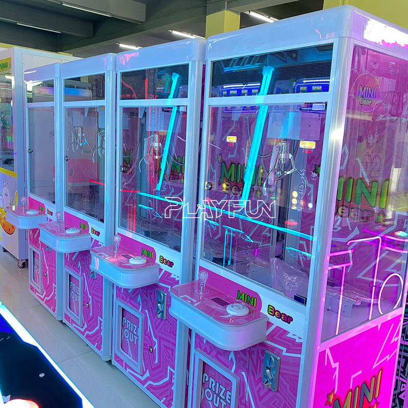 Factory Customized Coin Operated Plush Toys Claw Machine Mini Bear Pink Crane Catch Machine for Shopping Mall
