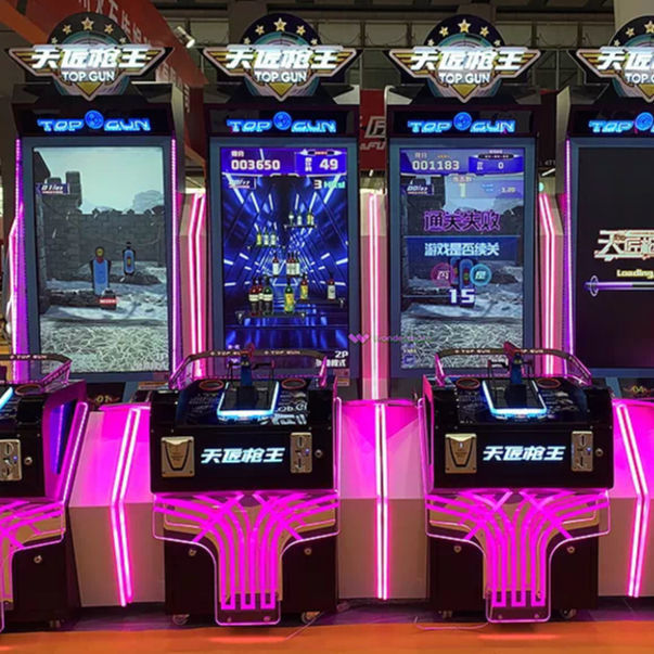 Playfun Coin Operated Game Machine Amusement Video Top Gun Shooting Arcade Games Skill Shooter Simulator Machine