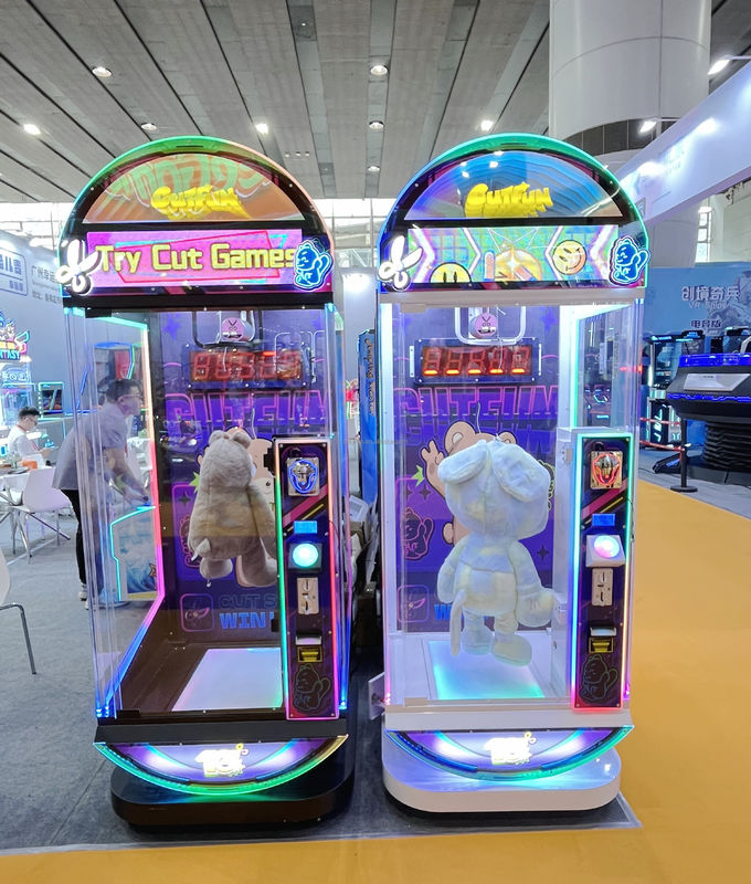 2025 New Playfun Coin Operated 10 Seconds Challenge Scissors Prize Cut Fun Game Machine for Game Centre