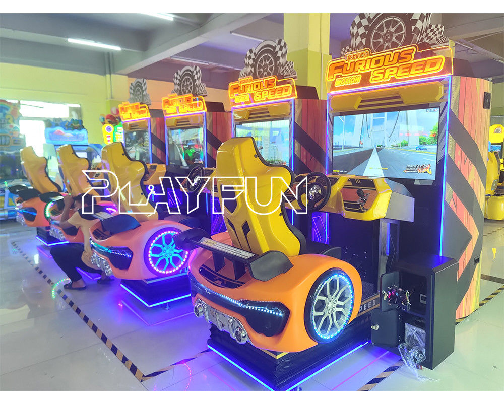 PlayFun 2023 New High Quality Full Motion Furious Speed Simulation Arcade Racing Car Game Machine Driving Cars Simulator Games