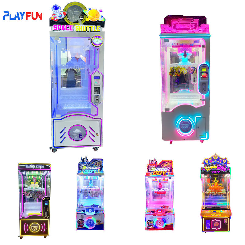 Playfun Coin Operated Indoor Amusement Arcade Wheel Lucky Clip Prize Vending Machine Lucky Clips with 60 Clips