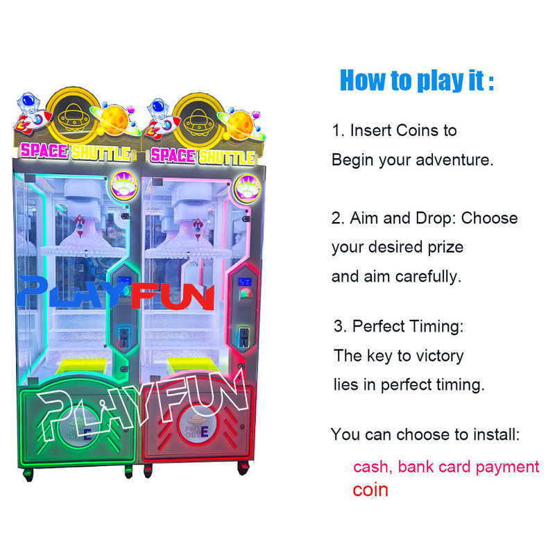 Playfun Coin Operated Indoor Amusement Arcade Wheel Lucky Clip Prize Vending Machine Lucky Clips with 60 Clips