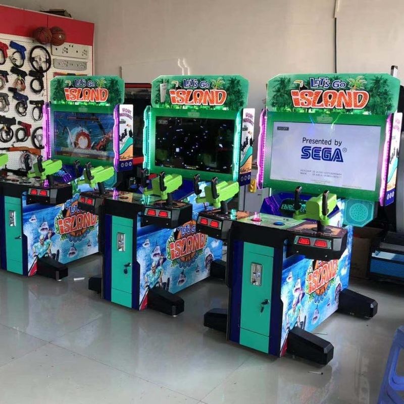 Amusement Park Indoor Arcade Coin Operated Games Let's Go Island Kids Gun Shooting Simulator Video Game Machine