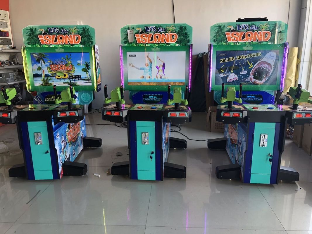 Amusement Park Indoor Arcade Coin Operated Games Let's Go Island Kids Gun Shooting Simulator Video Game Machine