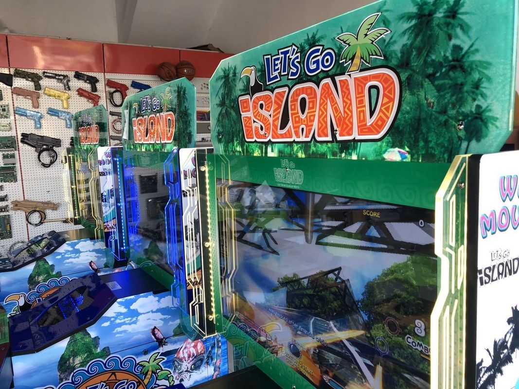 Amusement Park Indoor Arcade Coin Operated Games Let's Go Island Kids Gun Shooting Simulator Video Game Machine