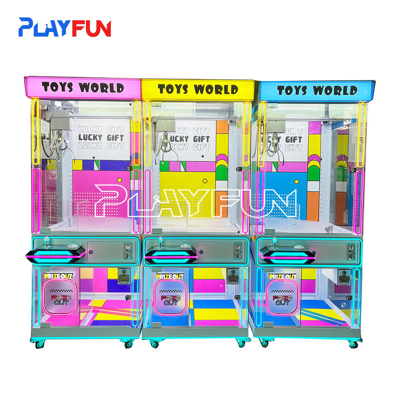 Toys World Win Plush Toys Machines USA Market Business Dopamine Transparent Color  the Claw Crane Machine for Sales