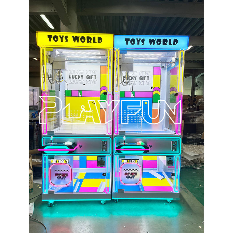 Toys World Win Plush Toys Machines USA Market Business Dopamine Transparent Color  the Claw Crane Machine for Sales