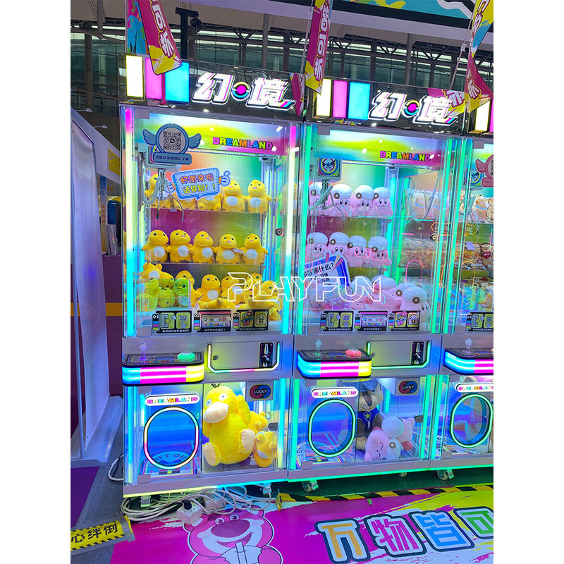 Toys World Win Plush Toys Machines USA Market Business Dopamine Transparent Color  the Claw Crane Machine for Sales