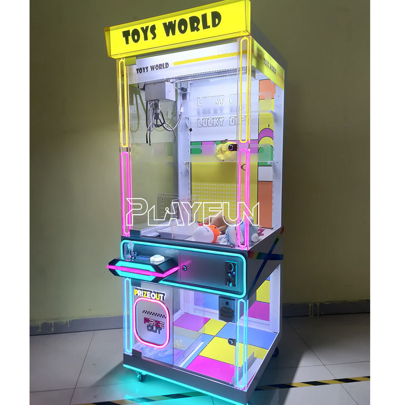 Toys World Win Plush Toys Machines USA Market Business Dopamine Transparent Color  the Claw Crane Machine for Sales