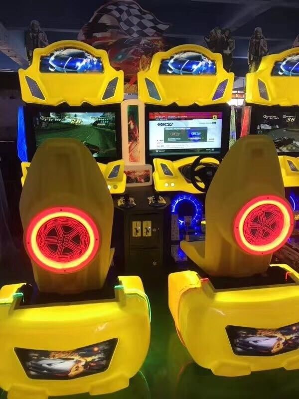 PlayFun Coin Operated  Luxury 2 Seats Racing Car Arcade Game Machine Simulator Video Game Machine