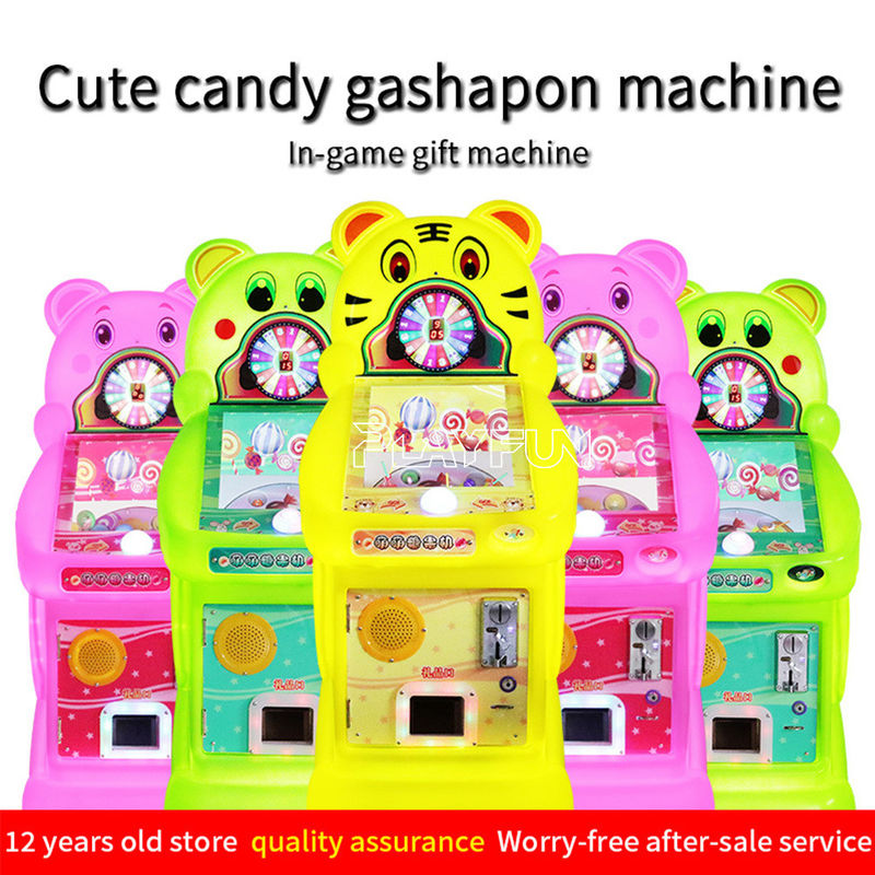 Amusemment Park Coin Operated Children Cut Tiger Candy Gashapon Lollypop Capsule Toy Arcade Game Machine for Kids