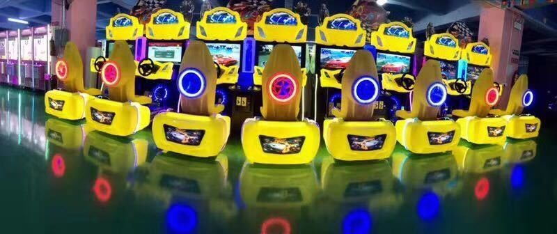 Playfun Indoor Amusement Video Game Coin Operated 32 Inch Lcd Twin Outrun 2 Players Arcade Racing Simulator Driving Game Machine