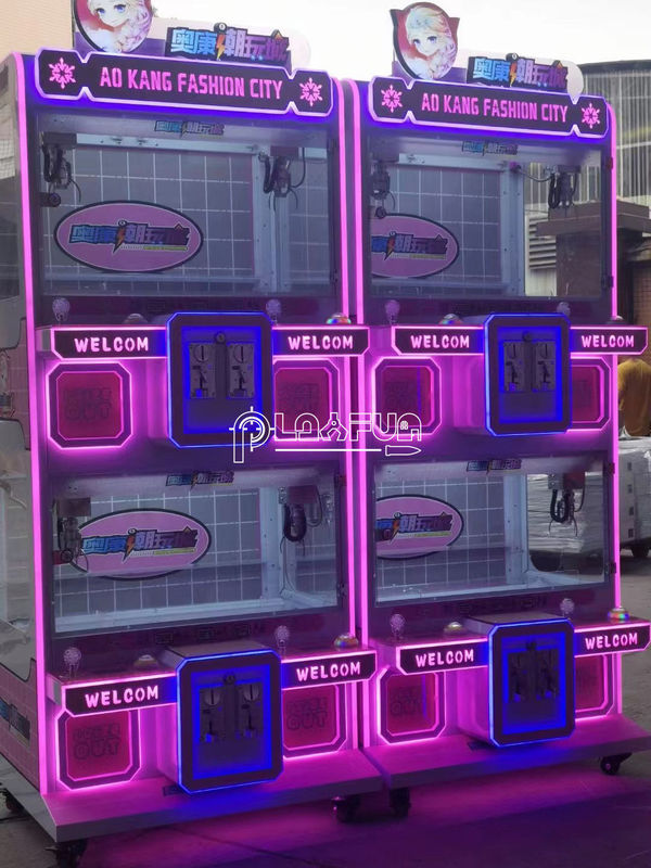 Coin Operated Games Arcade Kids Game Transparent Glass Small 4 Players Mini Claw Crane Machine Prizes