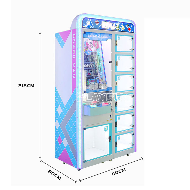 Playfun New Design Snack Man Aracde Coin Operated Game 6 Gift Box Toy Present Vending Machine for Shopping Center