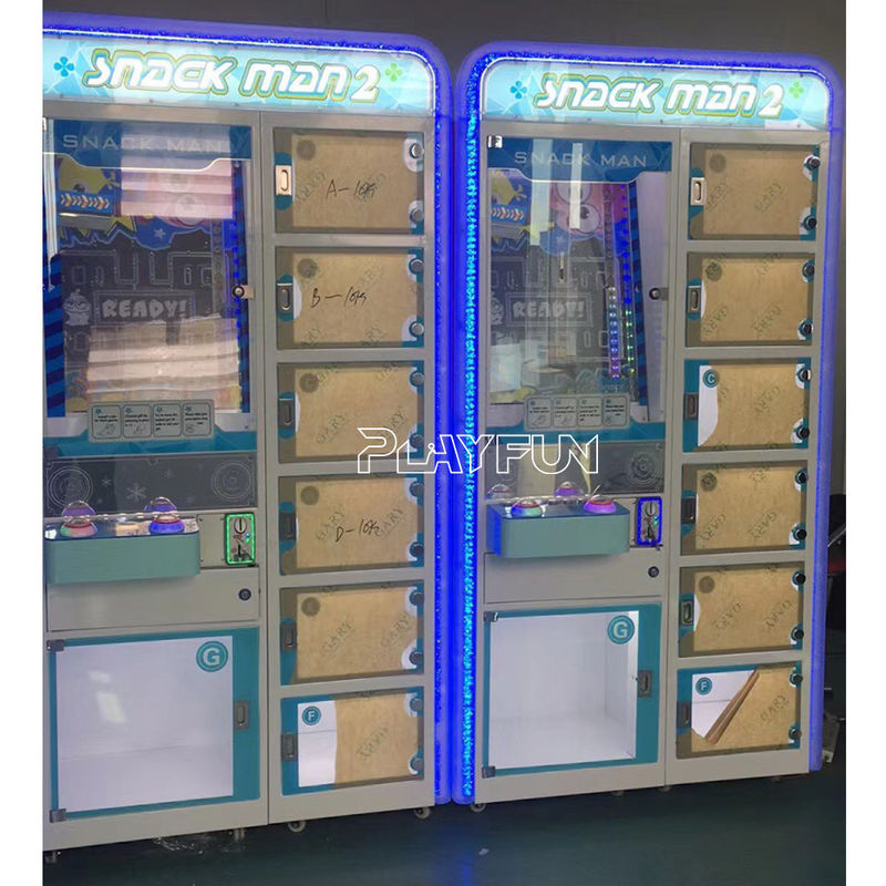Playfun New Design Snack Man Aracde Coin Operated Game 6 Gift Box Toy Present Vending Machine for Shopping Center