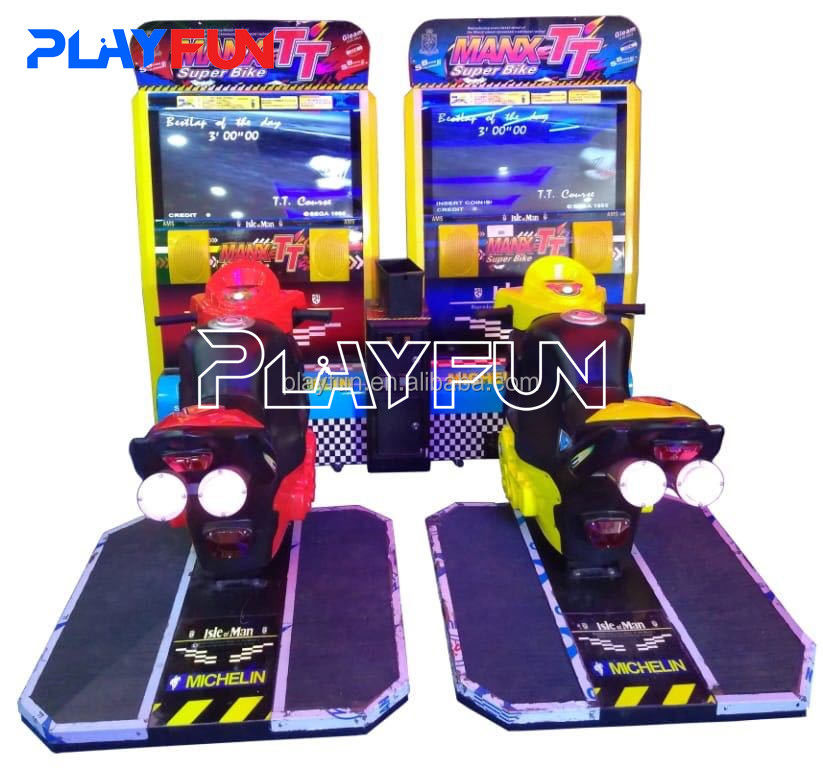 Indoor-Spielplatz Commercial Game Park Indien 32 LED Maxx TT Einzel Twin Bike Fahrmaschine Auto Rennspiel Simulator