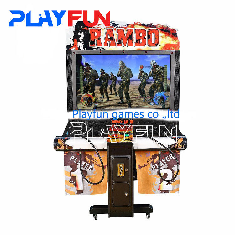 Hot Selling Coin Operated Indoor Arcade Game Machine Shooting Rambo Shooting Video Game Machine for Amusement Park