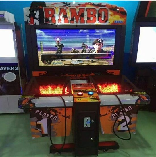 Hot Selling Coin Operated Indoor Arcade Game Machine Shooting Rambo Shooting Video Game Machine for Amusement Park