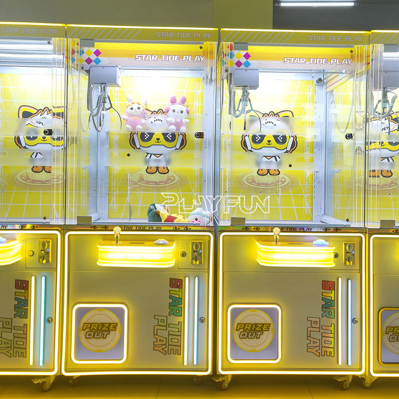 Playfun Hot Sell Coin Operated Multiple Colour Usa Plush Doll Toy Claw Crane Machine Star Claw Prize Game Machine