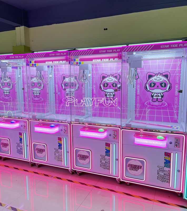 Playfun Hot Sell Coin Operated Multiple Colour Usa Plush Doll Toy Claw Crane Machine Star Claw Prize Game Machine