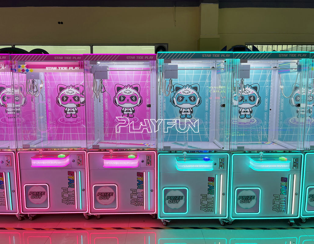 Playfun Hot Sell Coin Operated Multiple Colour Usa Plush Doll Toy Claw Crane Machine Star Claw Prize Game Machine